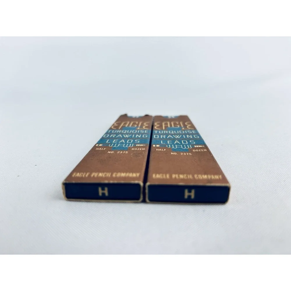 Vintage No. 2375 Eagle Pencil Co. Drawing Leads Turquoise 2 Boxes‎ - Partial One